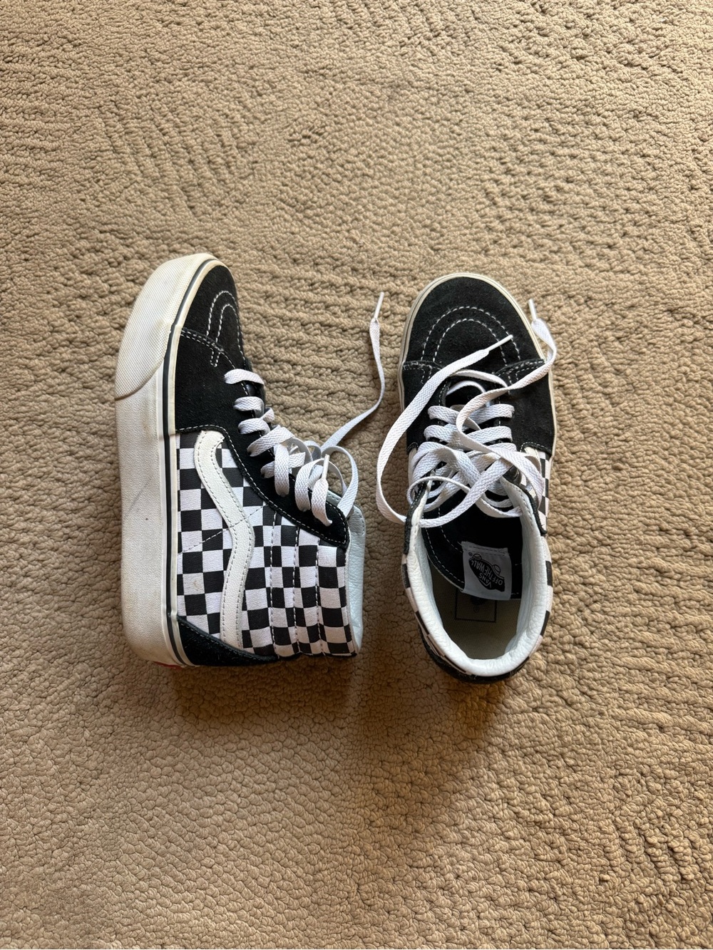 Vans Checkerboard High-Top Sneakers 7.5